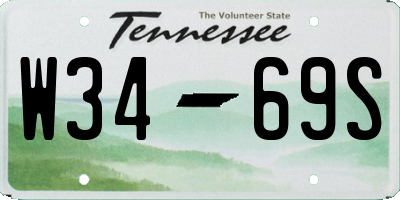 TN license plate W3469S