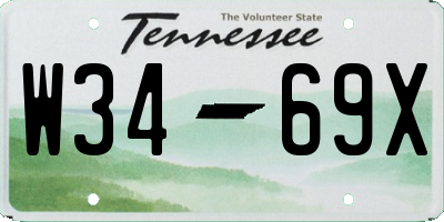 TN license plate W3469X