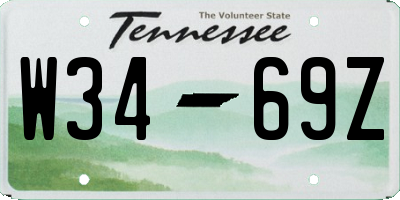 TN license plate W3469Z