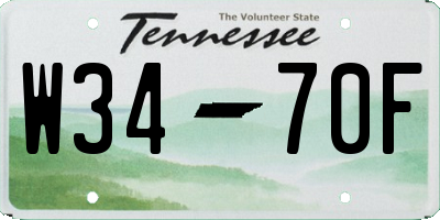 TN license plate W3470F