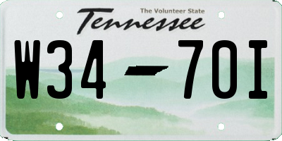 TN license plate W3470I