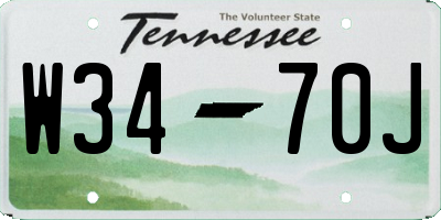 TN license plate W3470J