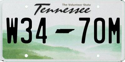 TN license plate W3470M