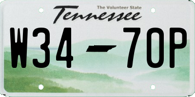 TN license plate W3470P