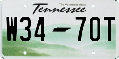 TN license plate W3470T