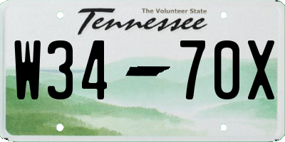TN license plate W3470X