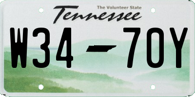 TN license plate W3470Y