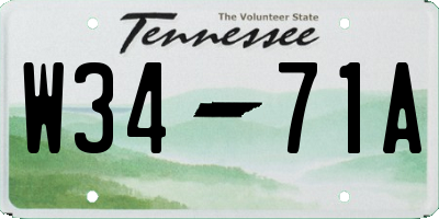 TN license plate W3471A