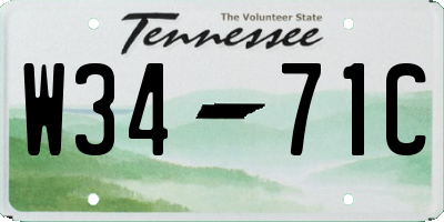 TN license plate W3471C