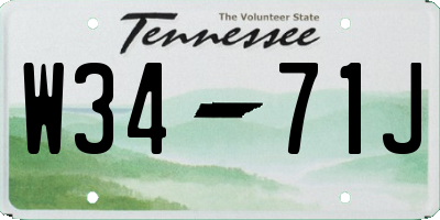 TN license plate W3471J