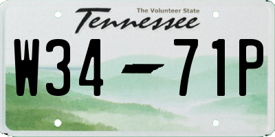 TN license plate W3471P