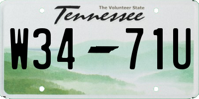 TN license plate W3471U