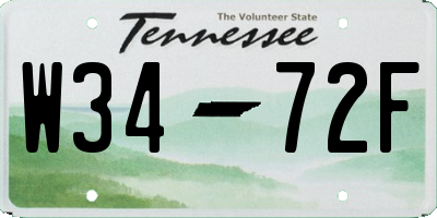 TN license plate W3472F