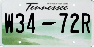 TN license plate W3472R
