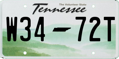 TN license plate W3472T