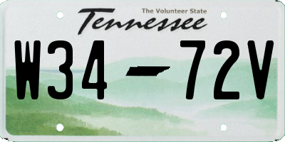 TN license plate W3472V