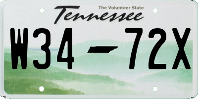 TN license plate W3472X