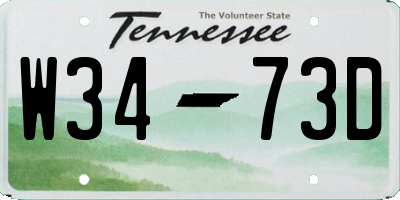TN license plate W3473D