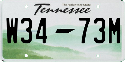 TN license plate W3473M