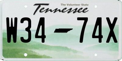 TN license plate W3474X