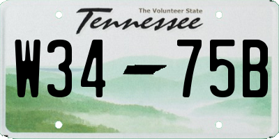 TN license plate W3475B