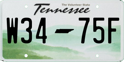 TN license plate W3475F