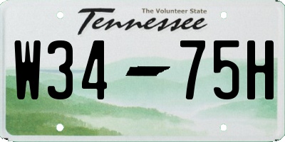 TN license plate W3475H