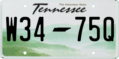 TN license plate W3475Q