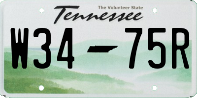 TN license plate W3475R