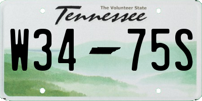 TN license plate W3475S