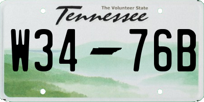 TN license plate W3476B