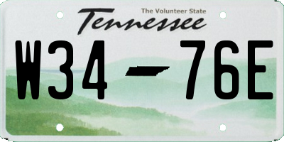 TN license plate W3476E