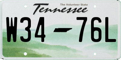 TN license plate W3476L