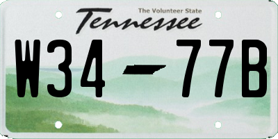 TN license plate W3477B