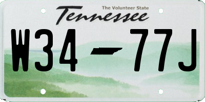 TN license plate W3477J