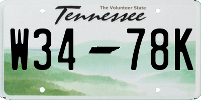 TN license plate W3478K