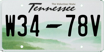 TN license plate W3478V