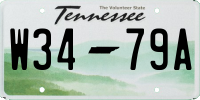 TN license plate W3479A