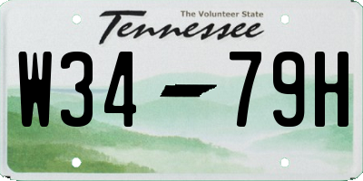 TN license plate W3479H