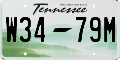 TN license plate W3479M