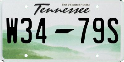 TN license plate W3479S