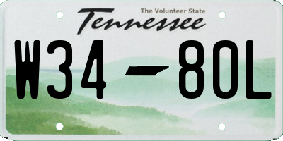 TN license plate W3480L