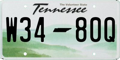 TN license plate W3480Q