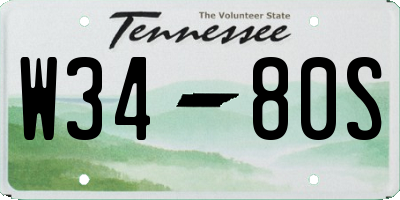 TN license plate W3480S