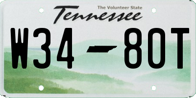TN license plate W3480T