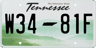 TN license plate W3481F