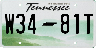 TN license plate W3481T