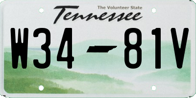 TN license plate W3481V