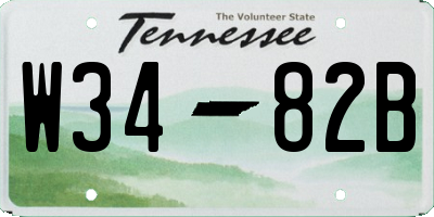 TN license plate W3482B