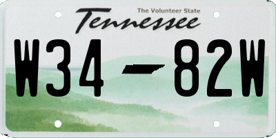 TN license plate W3482W